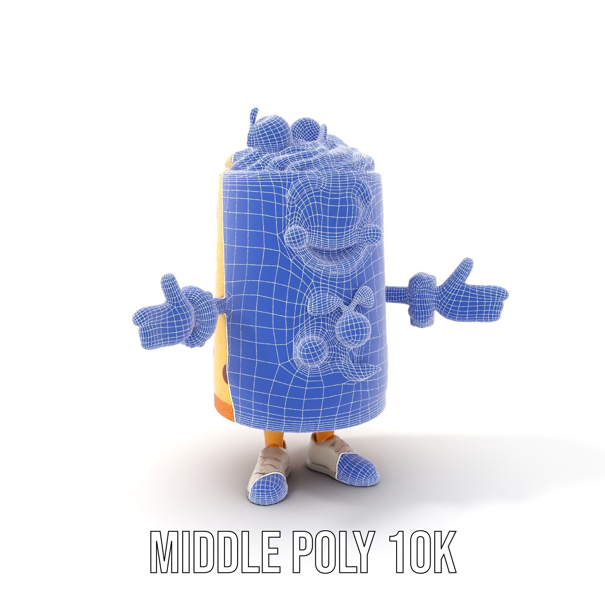 Cheerful Cake Character Rigged and Animated D Model Low-poly 3D model_20