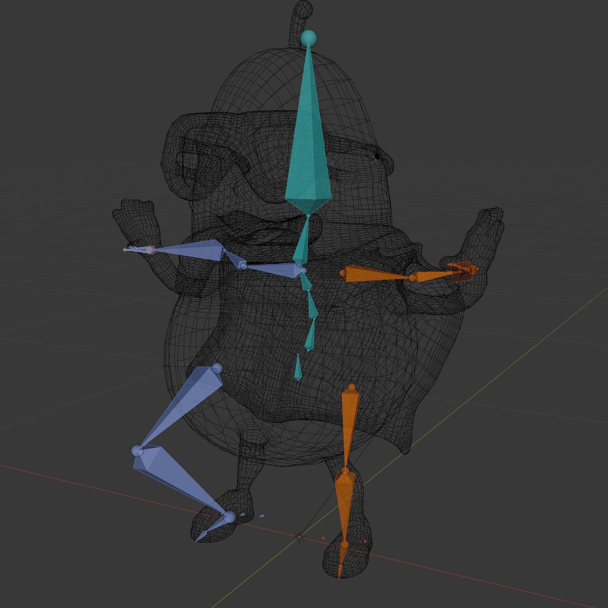 Super Avocado Hero Character Rigged and Animated Low-poly 3D model_6