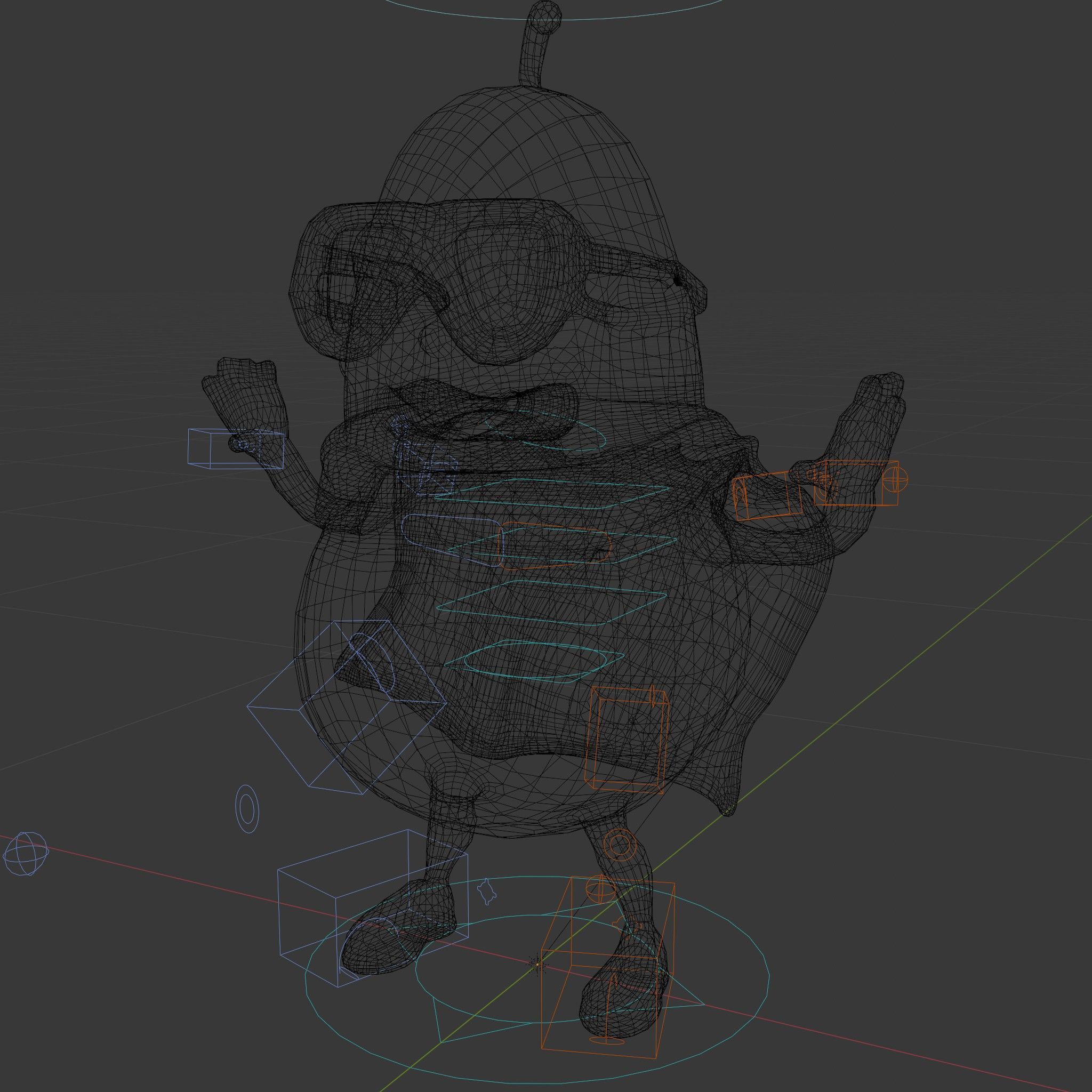 Super Avocado Hero Character Rigged and Animated Low-poly 3D model_5