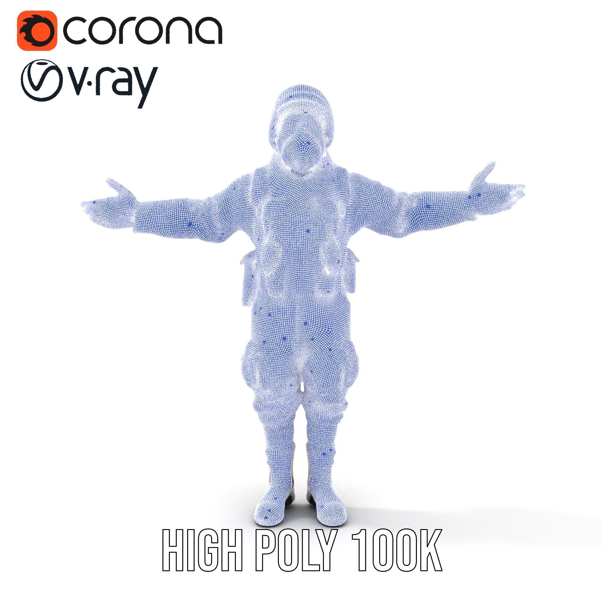 World War Soldier Character Model  Rigged and Animated Low-poly 3D model_33