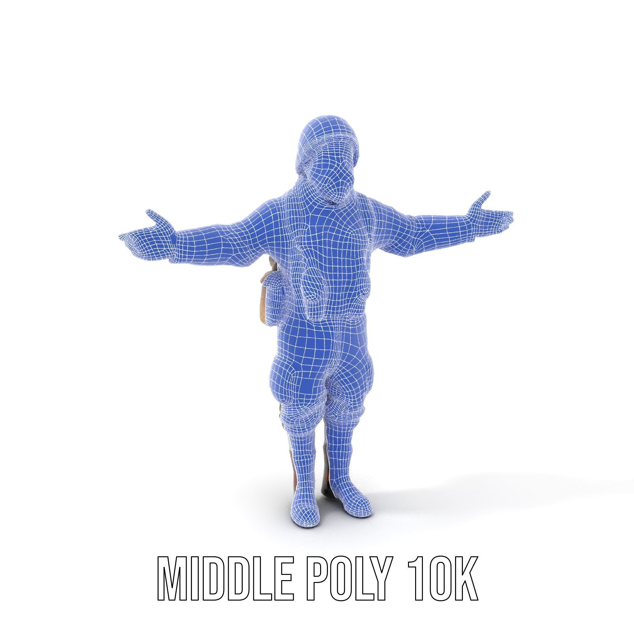 World War Soldier Character Model  Rigged and Animated Low-poly 3D model_18