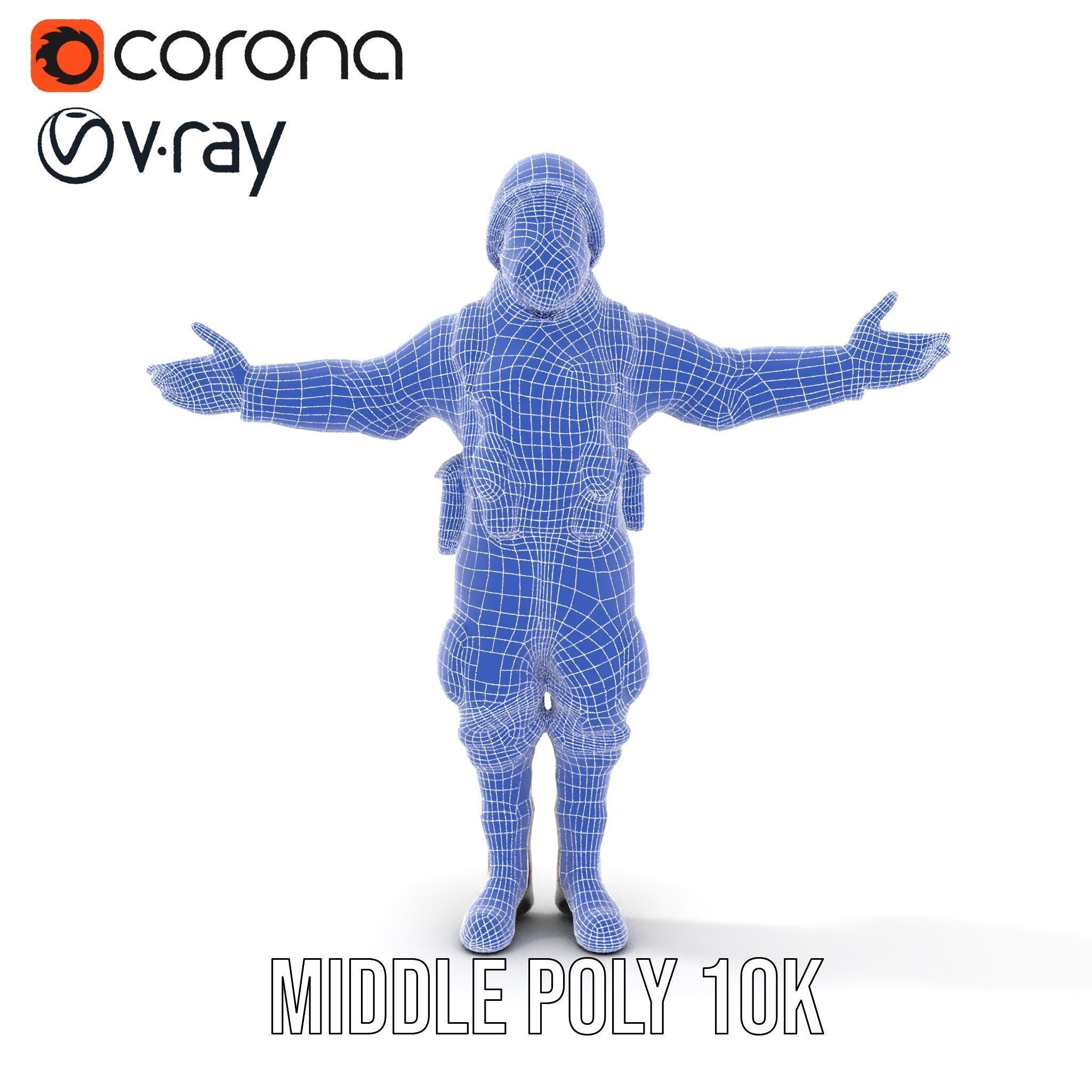 World War Soldier Character Model  Rigged and Animated Low-poly 3D model_34