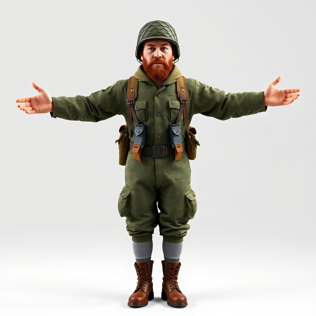 World War Soldier Character Model  Rigged and Animated Low-poly 3D model_2