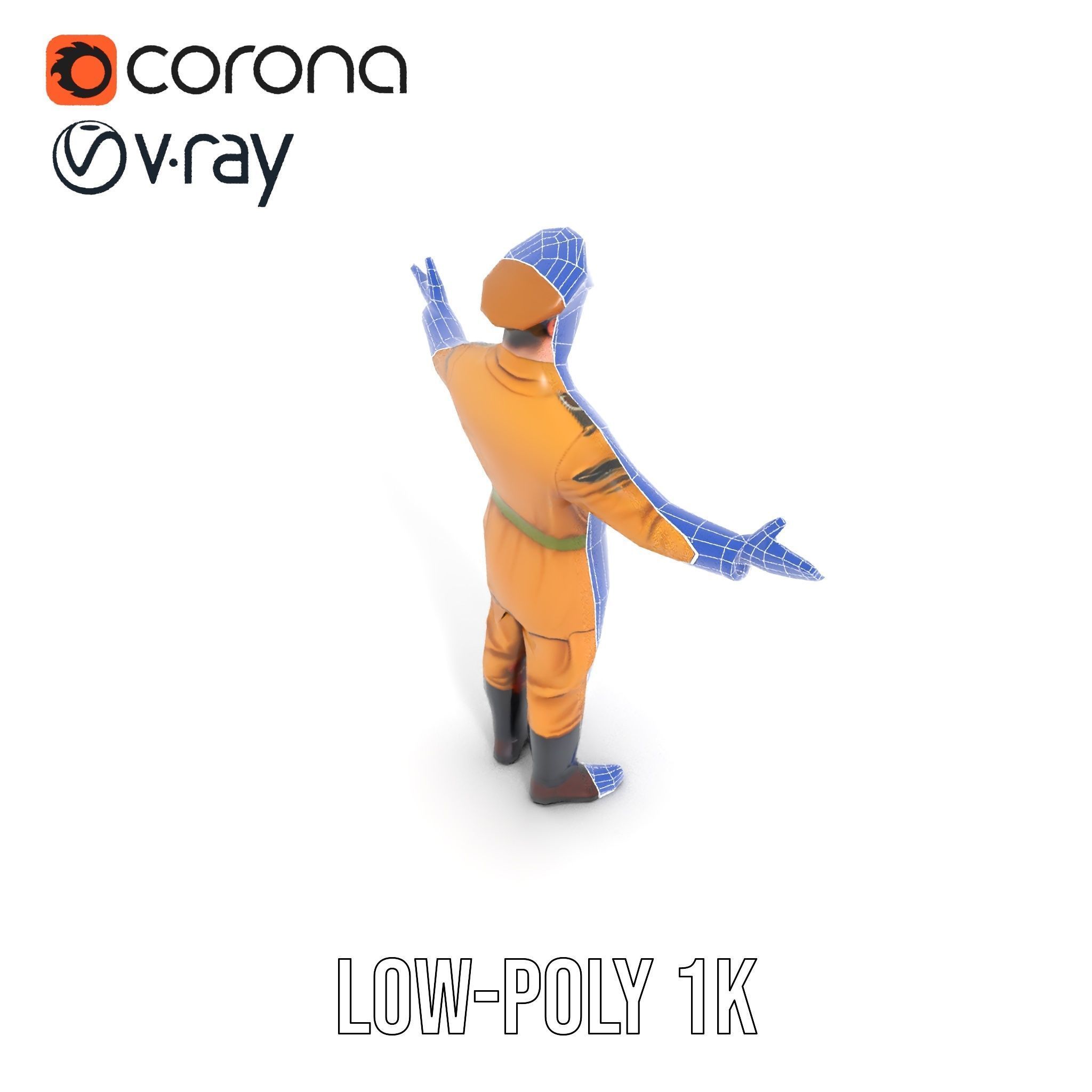 Military Officer Character Rigged and Animated for Realistic ... Low-poly 3D model_28