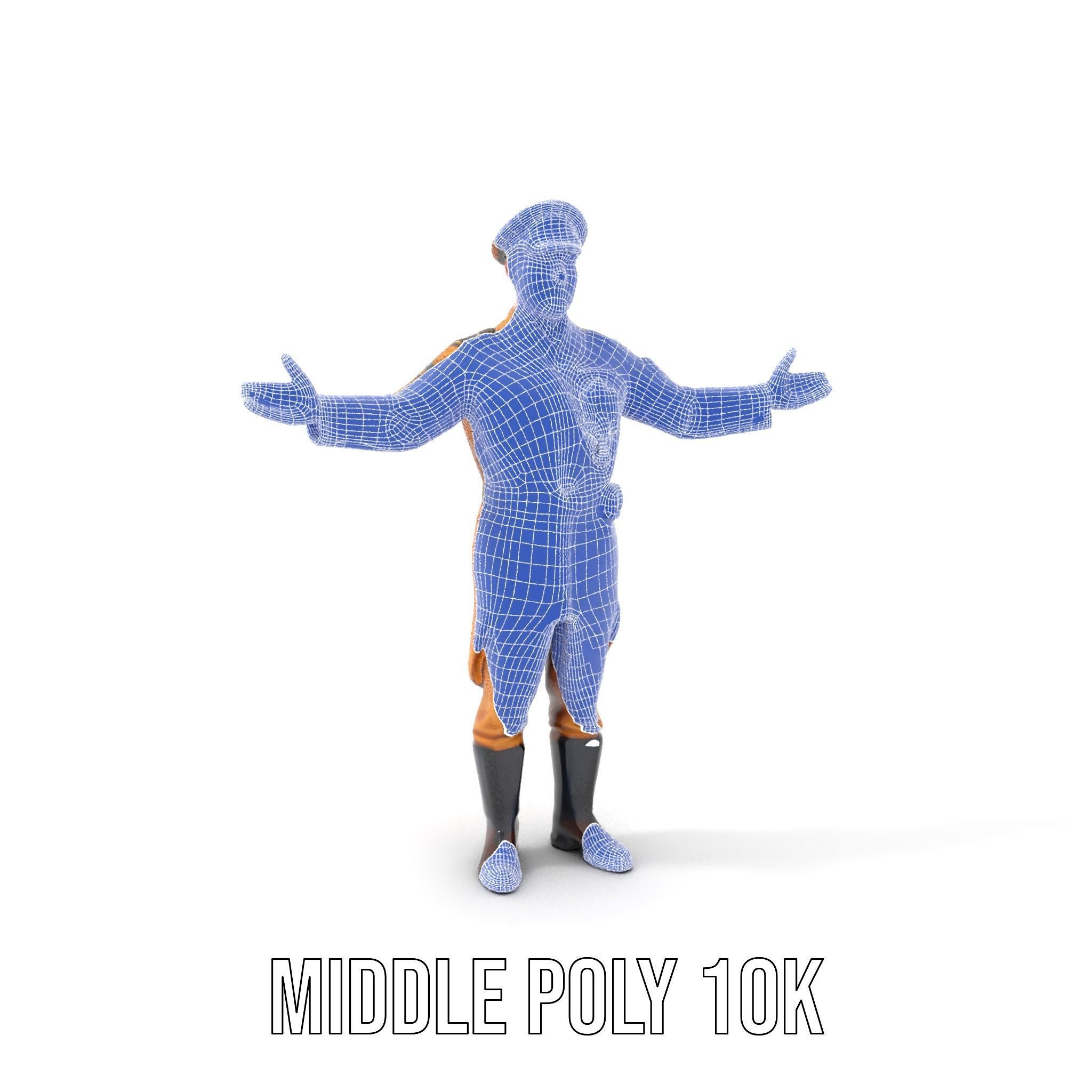 Military Officer Character Rigged and Animated for Realistic ... Low-poly 3D model_18