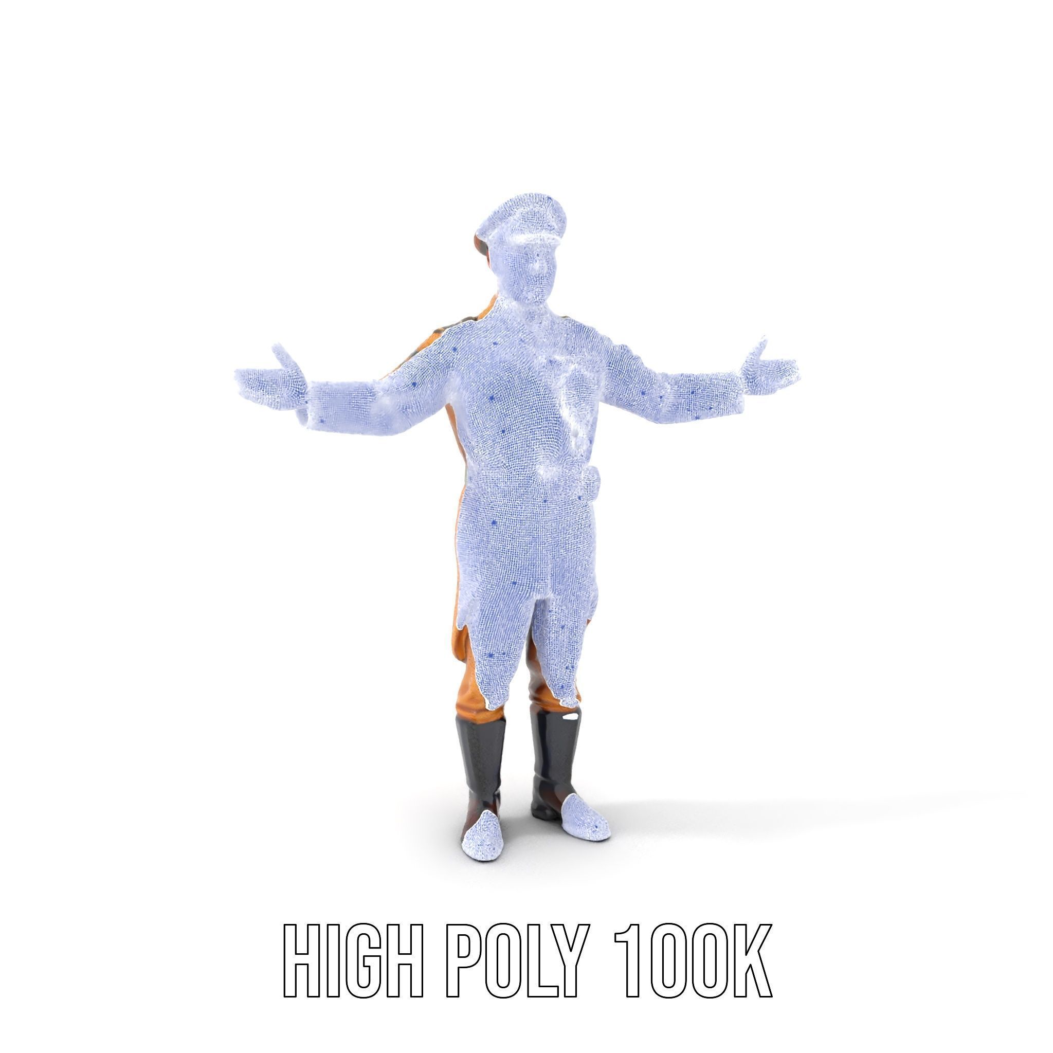 Military Officer Character Rigged and Animated for Realistic ... Low-poly 3D model_4