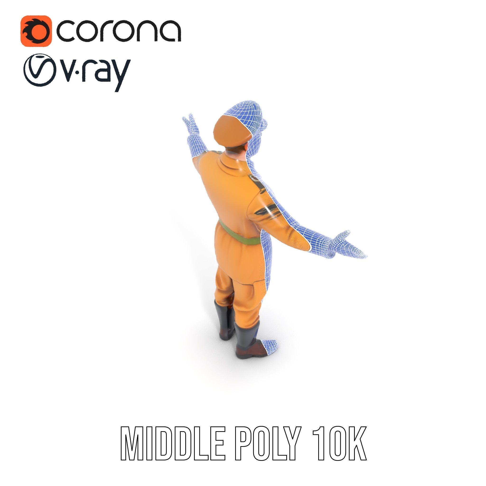 Military Officer Character Rigged and Animated for Realistic ... Low-poly 3D model_24