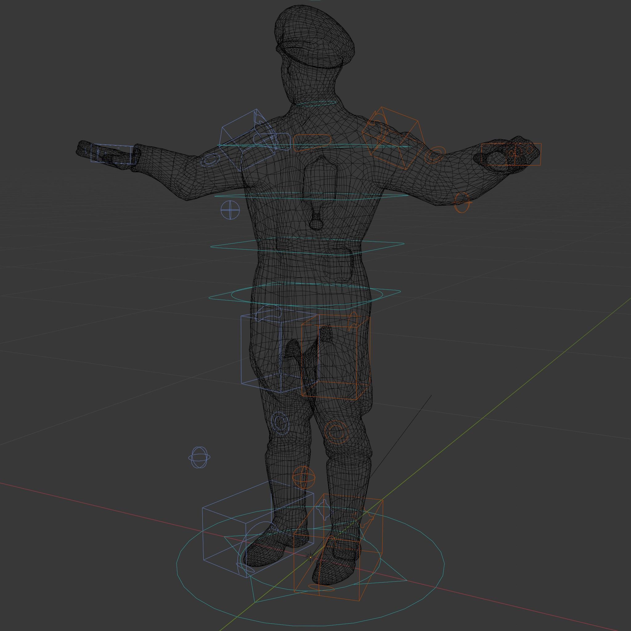 Military Officer Character Rigged and Animated for Realistic ... Low-poly 3D model_5