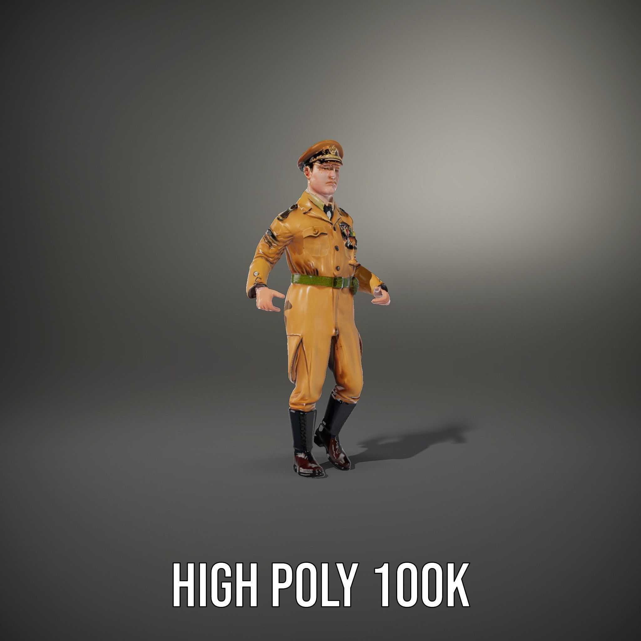 Military Officer Character Rigged and Animated for Realistic ... Low-poly 3D model_12