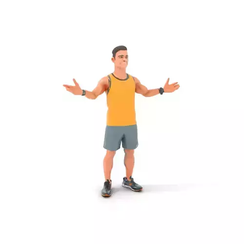 Casual Athletic Man Rigged and Animated D Model