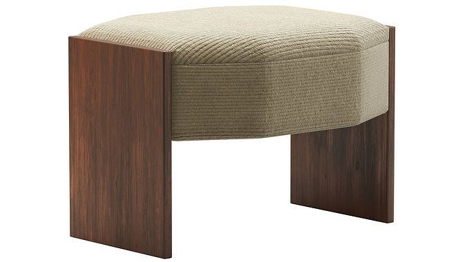 French Art Deco Stool 3D model