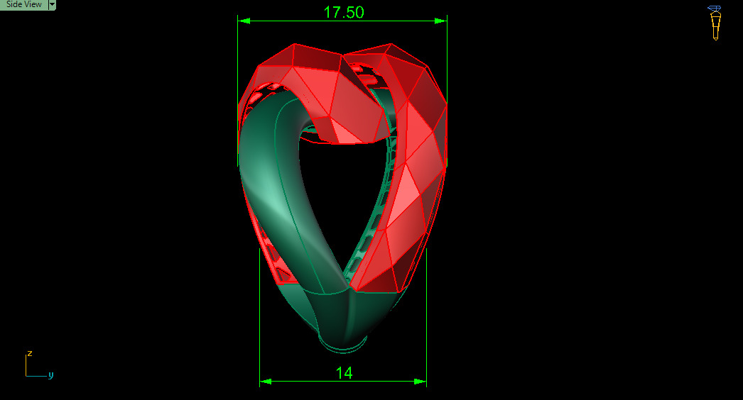 Facet Ring 008 - 5 Size  3D print model_12