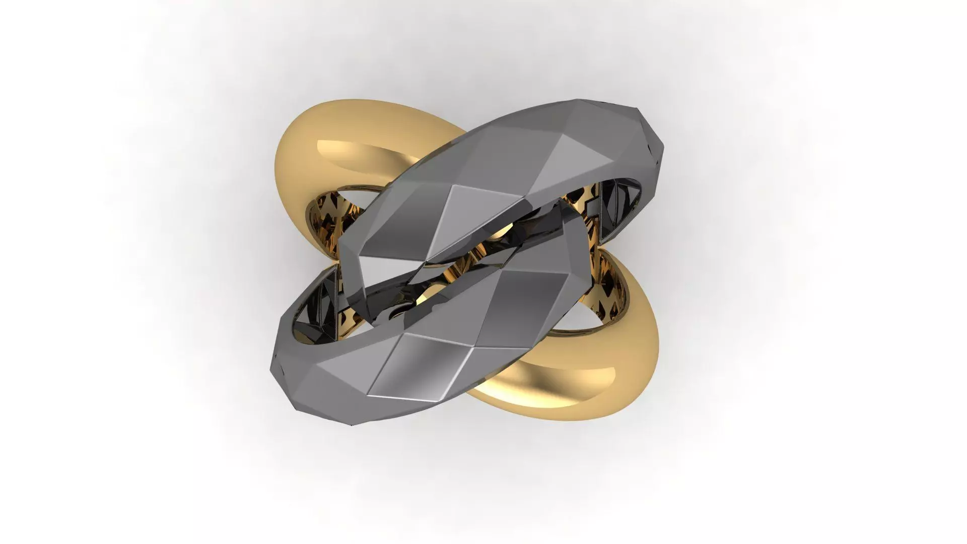 Facet Ring 008 - 5 Size  3D print model_0