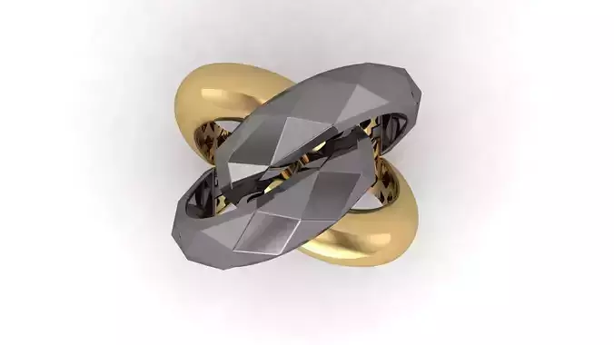 Facet Ring 008 - 5 Size  3D print model