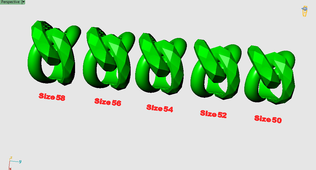 Facet Ring 008 - 5 Size  3D print model_18