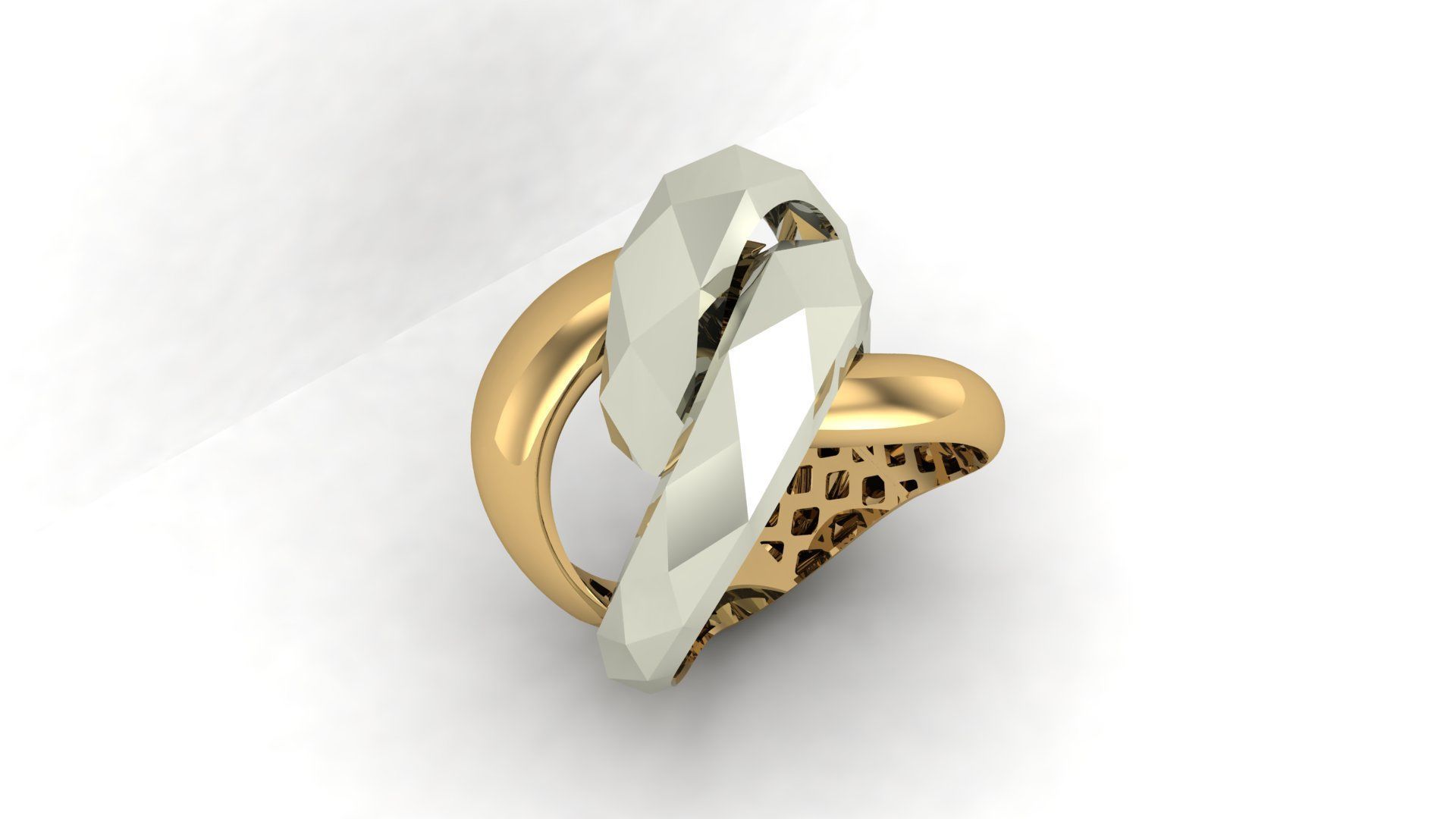 Facet Ring 008 - 5 Size  3D print model_7