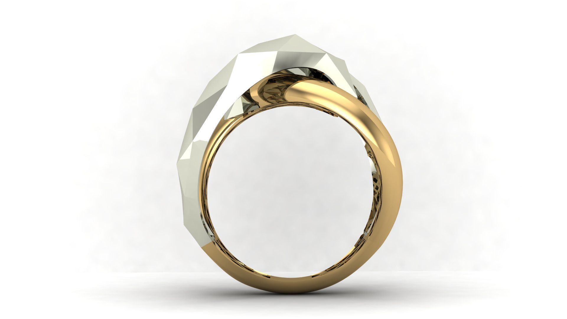 Facet Ring 008 - 5 Size  3D print model_8