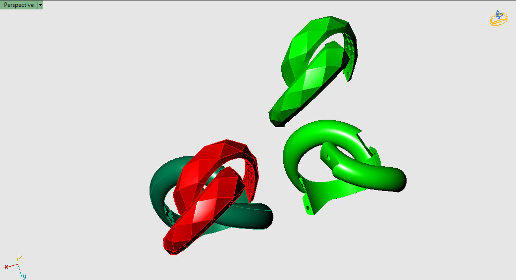 Facet Ring 008 - 5 Size  3D print model_16