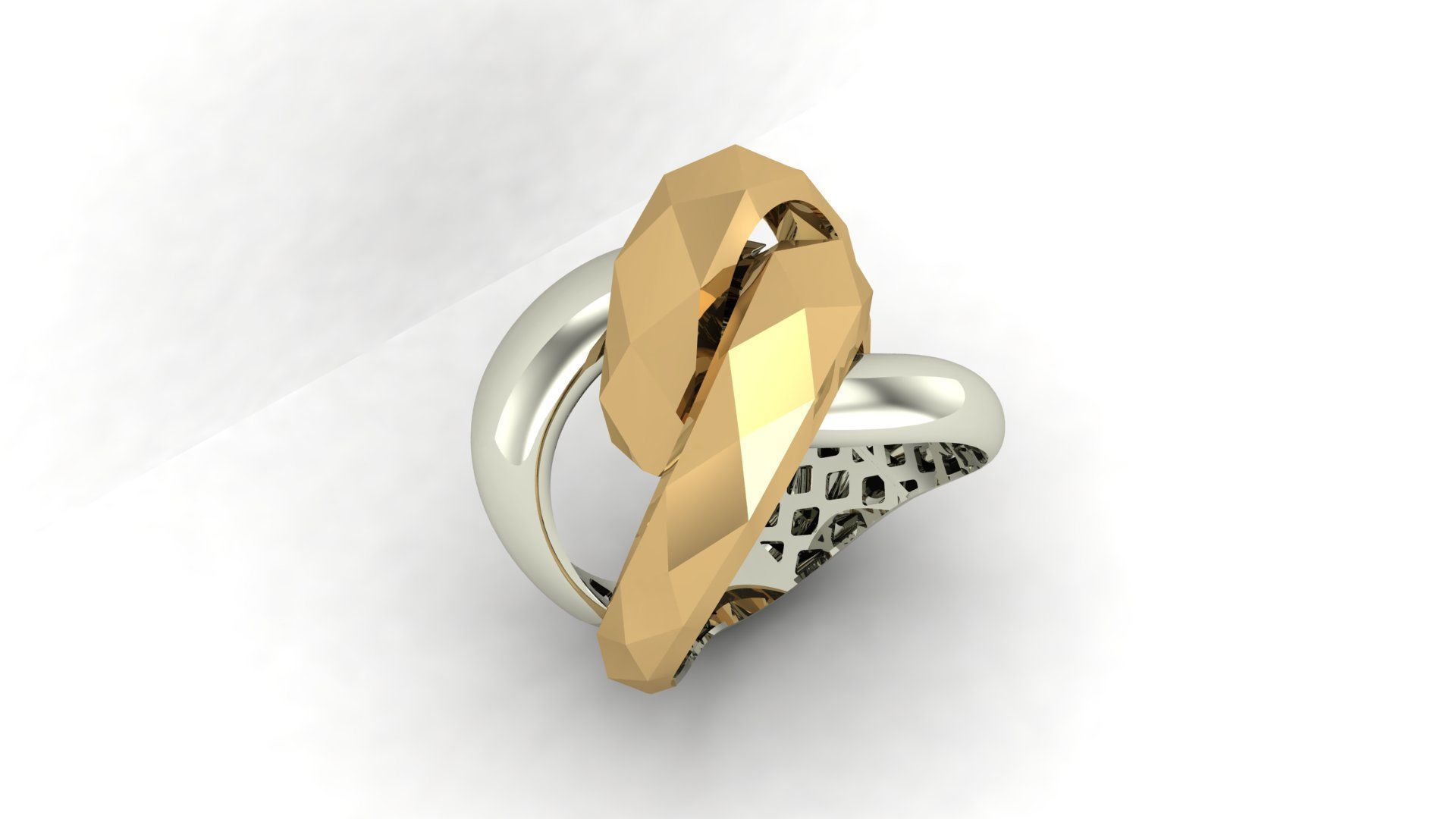 Facet Ring 008 - 5 Size  3D print model_4