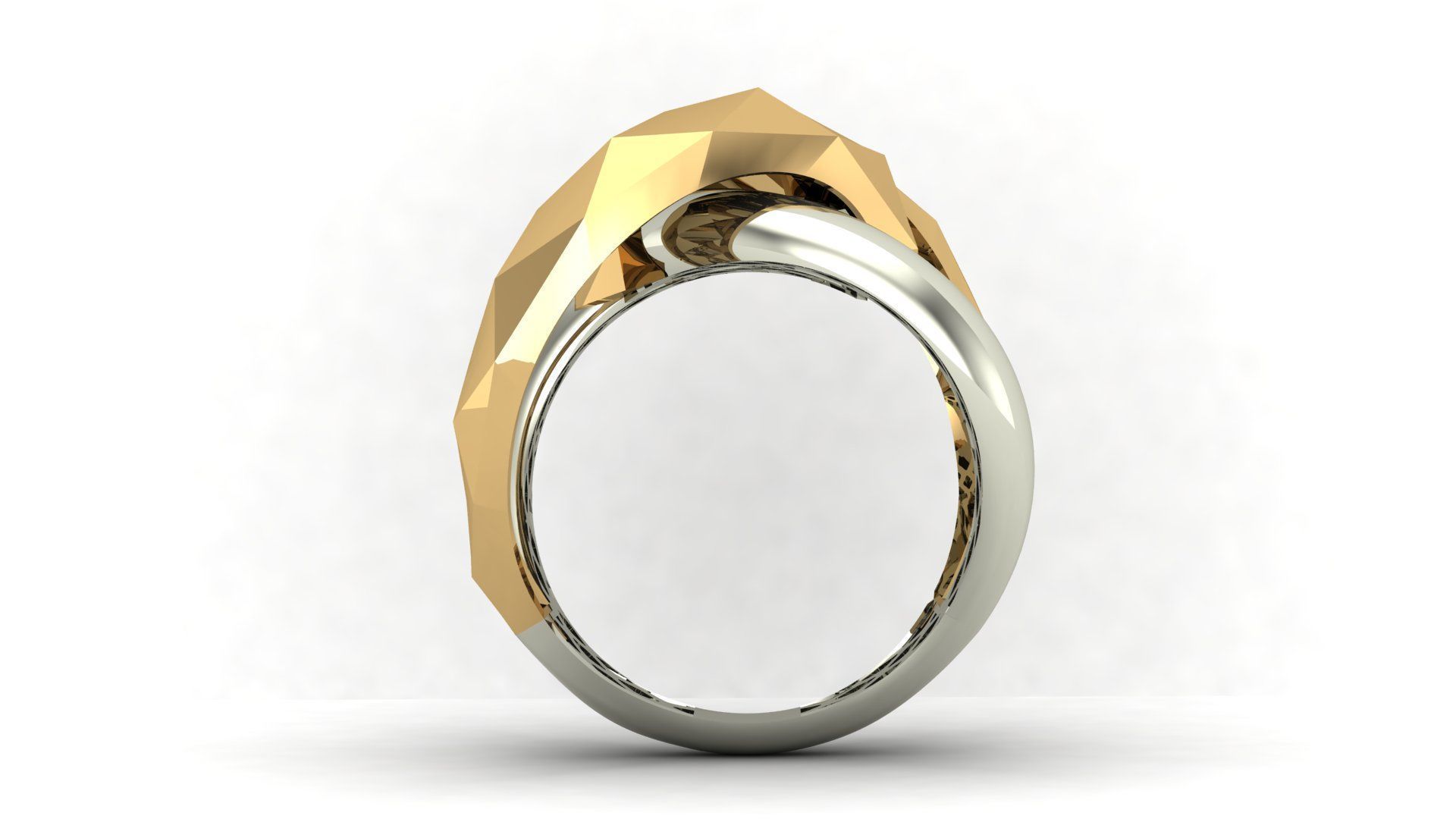 Facet Ring 008 - 5 Size  3D print model_5