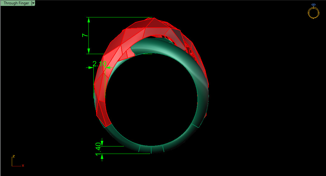 Facet Ring 008 - 5 Size  3D print model_13