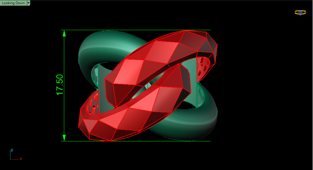 Facet Ring 008 - 5 Size  3D print model_11