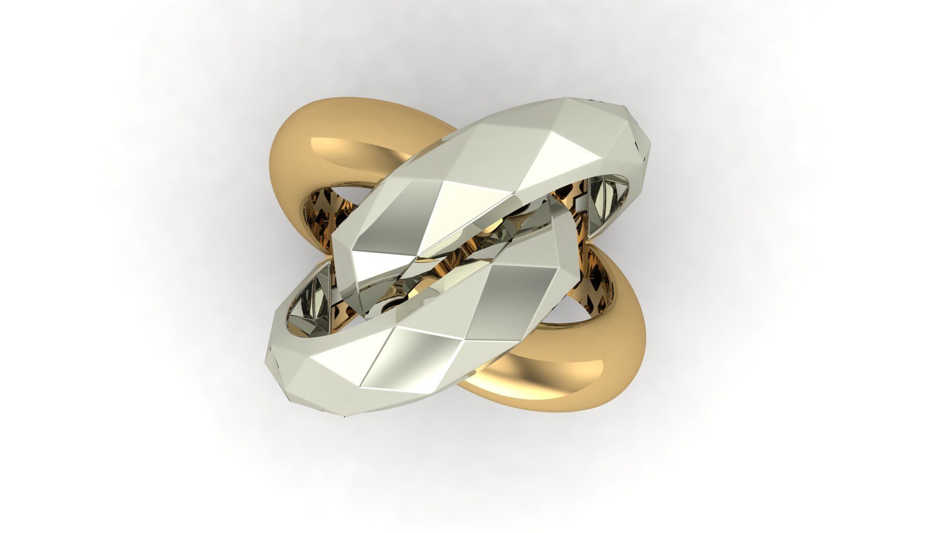 Facet Ring 008 - 5 Size  3D print model_6