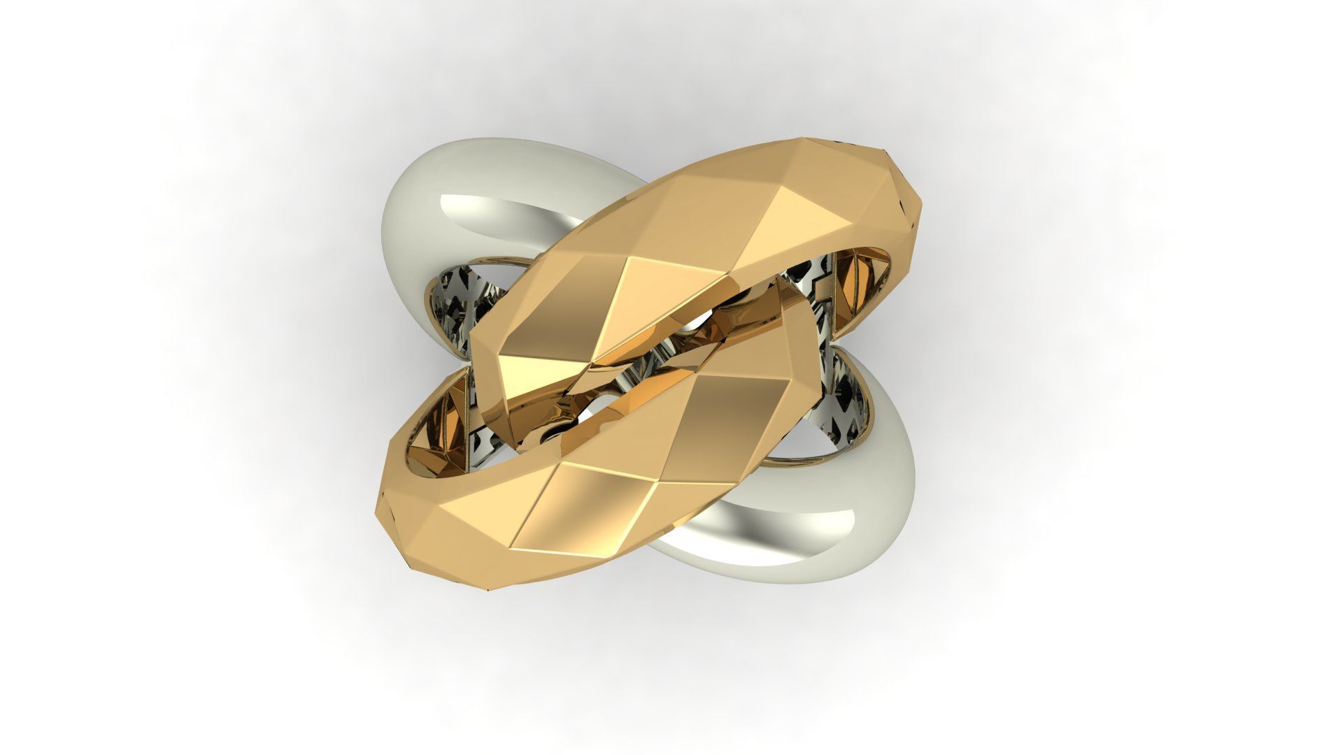Facet Ring 008 - 5 Size  3D print model_3