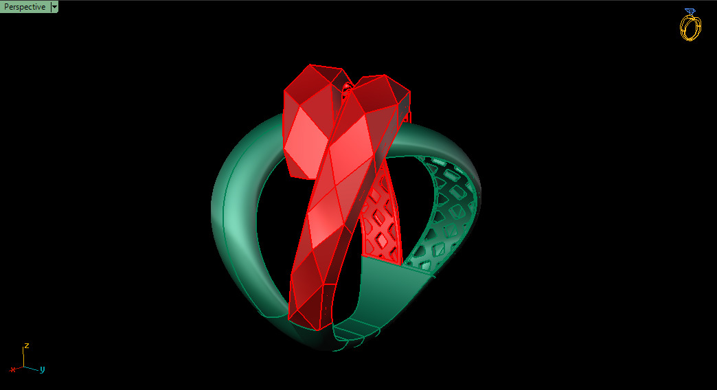 Facet Ring 008 - 5 Size  3D print model_14