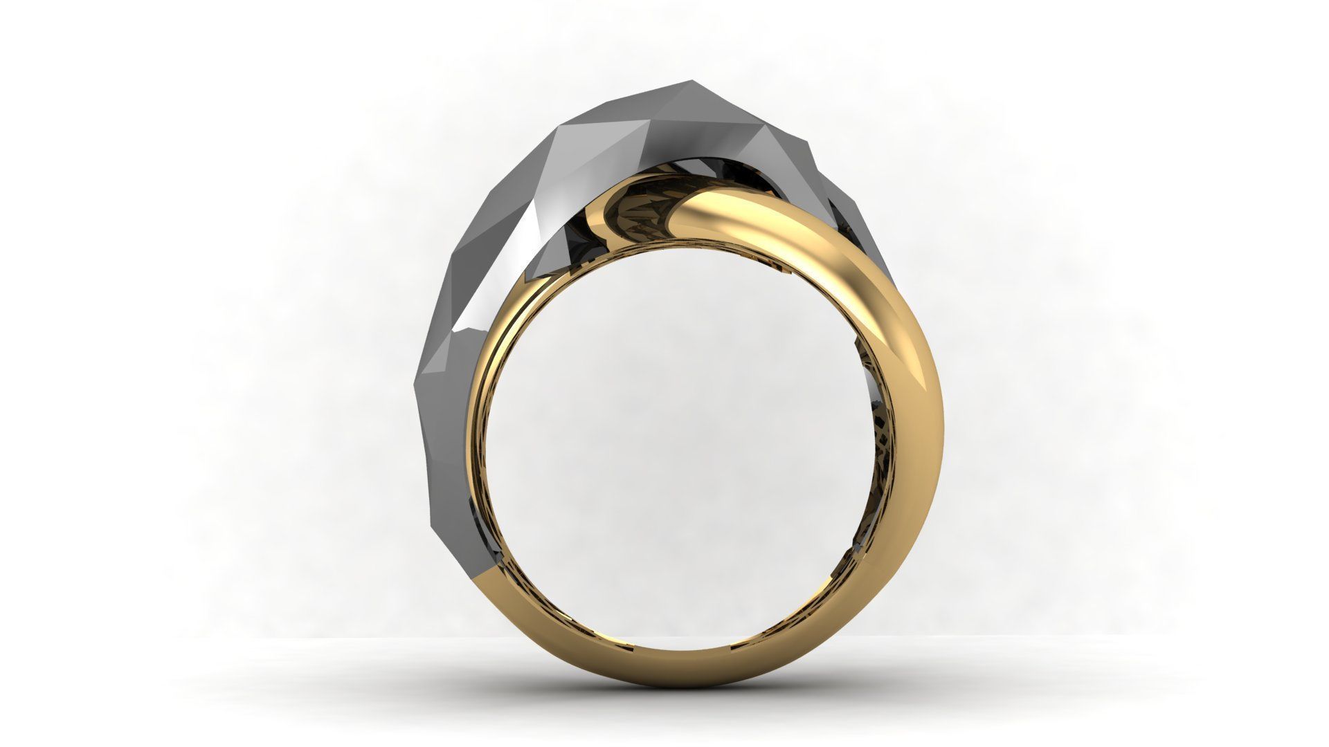 Facet Ring 008 - 5 Size  3D print model_2