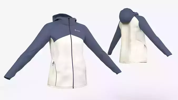 White Blue  polyester  Jacket