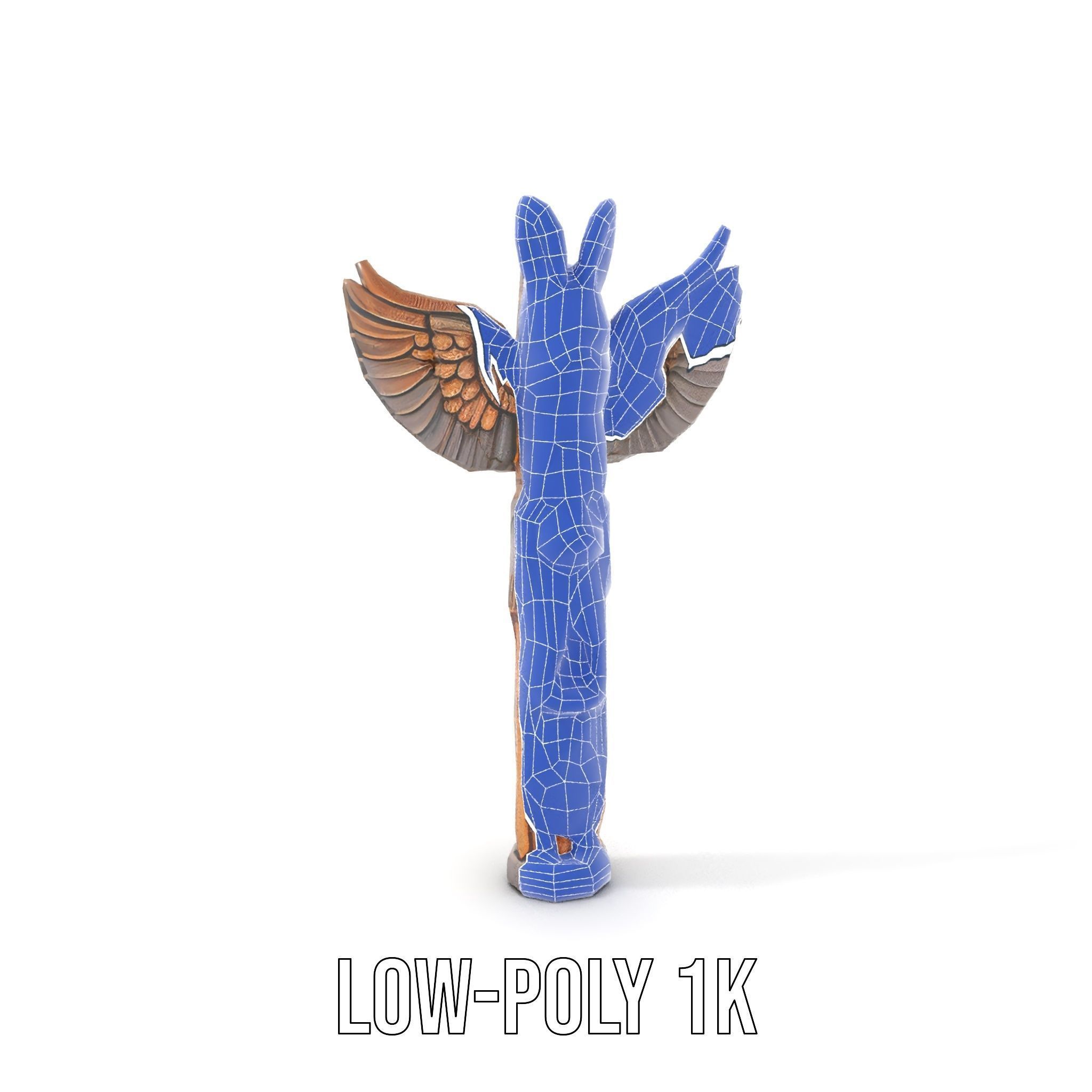 Wooden Totem Pole Model Pack with Intricate Carvings Low-poly 3D model_22