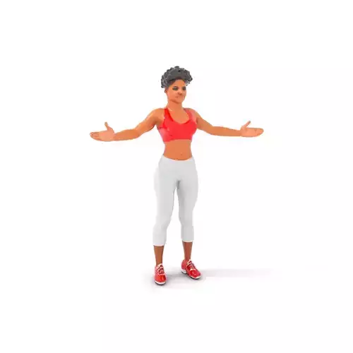 Athletic Female Character Model Rigged and Animated