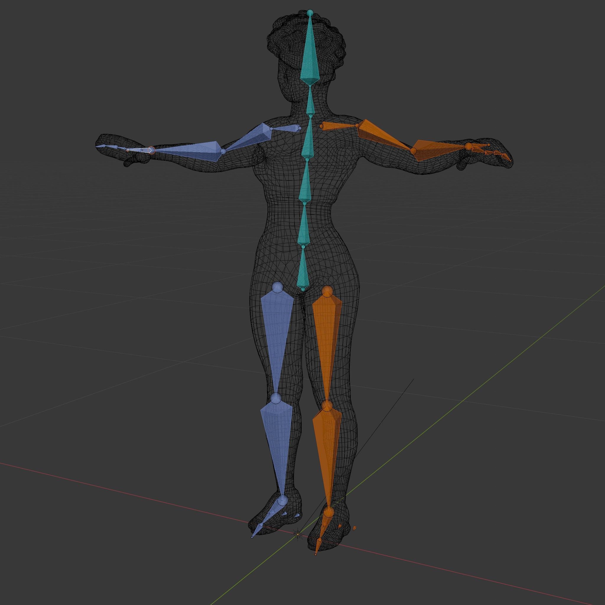 Athletic Female Character Model Rigged and Animated Low-poly 3D model_5