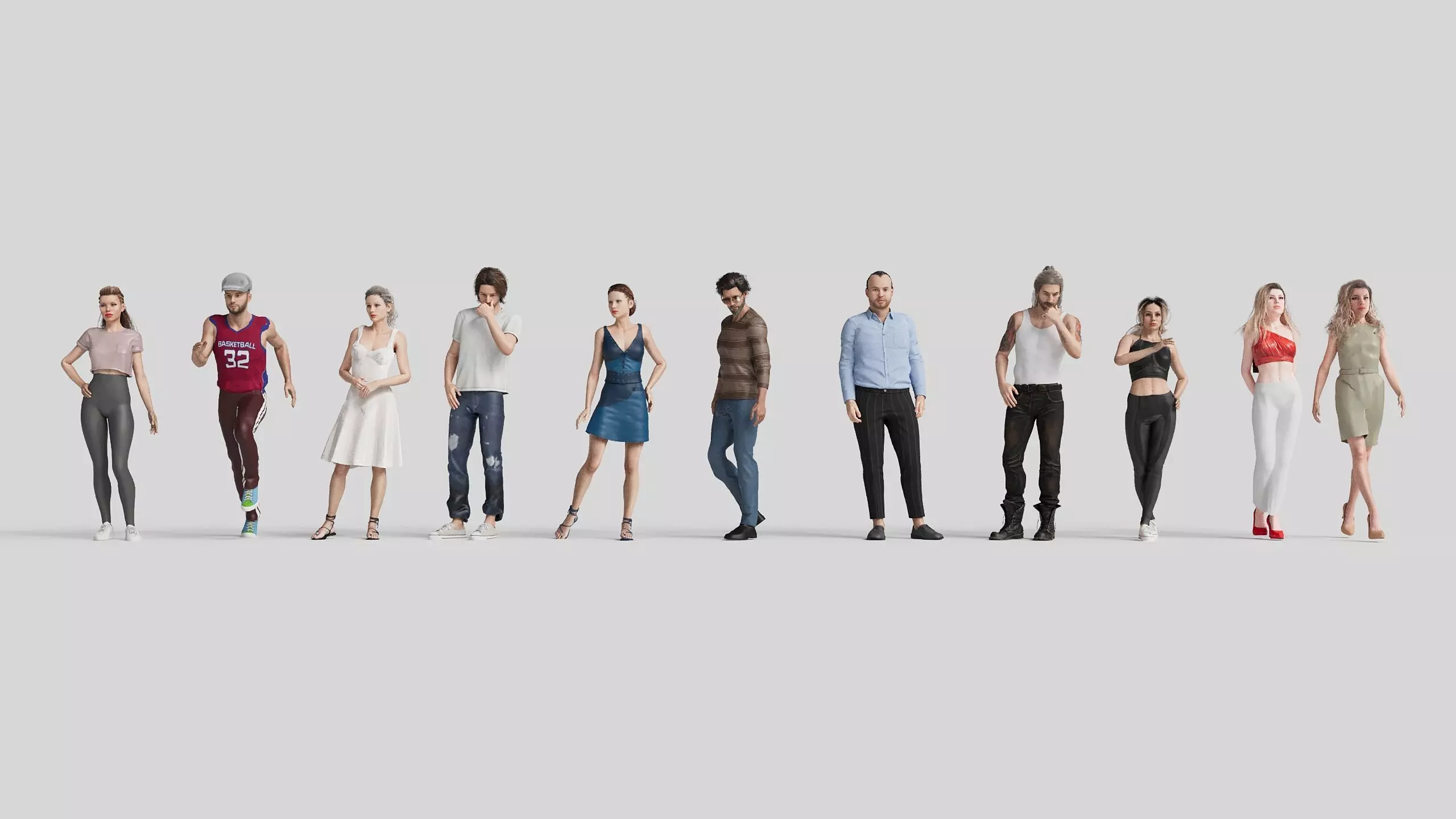 Archviz Realistic 3D People Poses Vol1 3D model_0