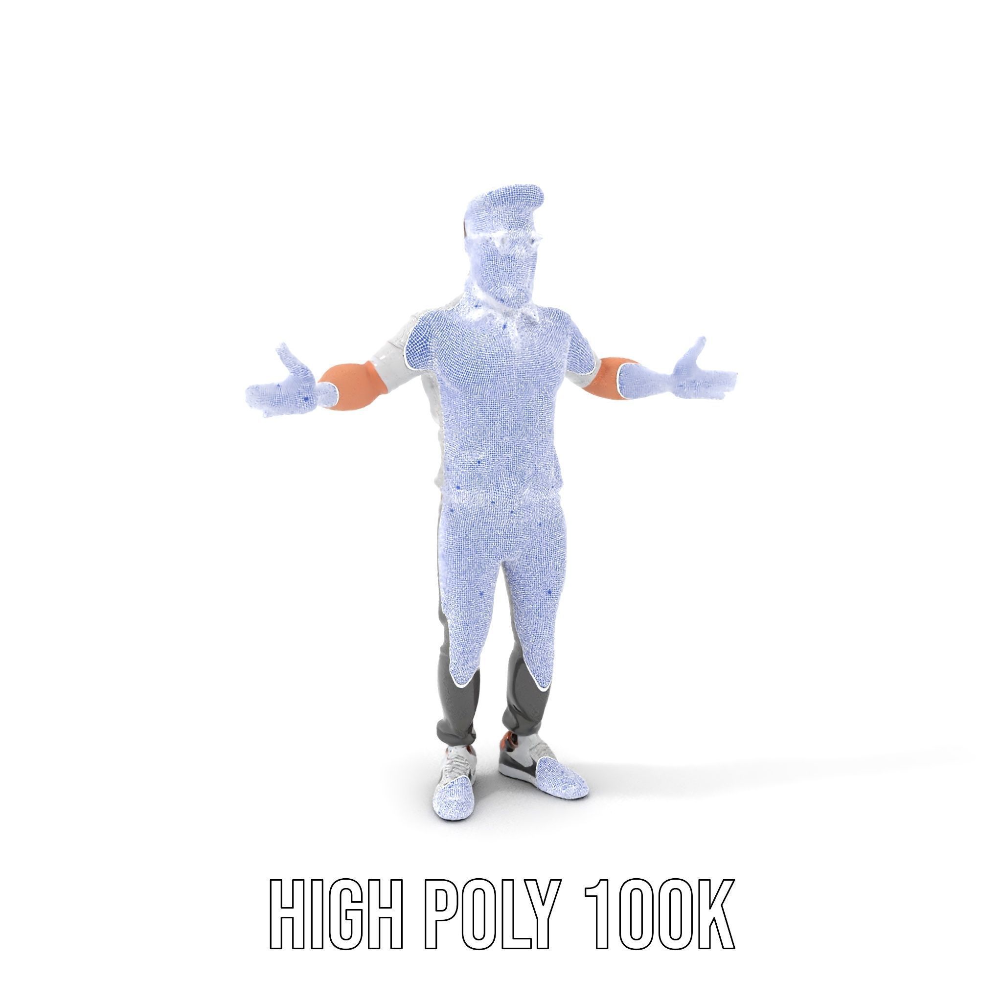 Bearded Modern Casual Male Character  Rigged and Animated Low-poly 3D model_4