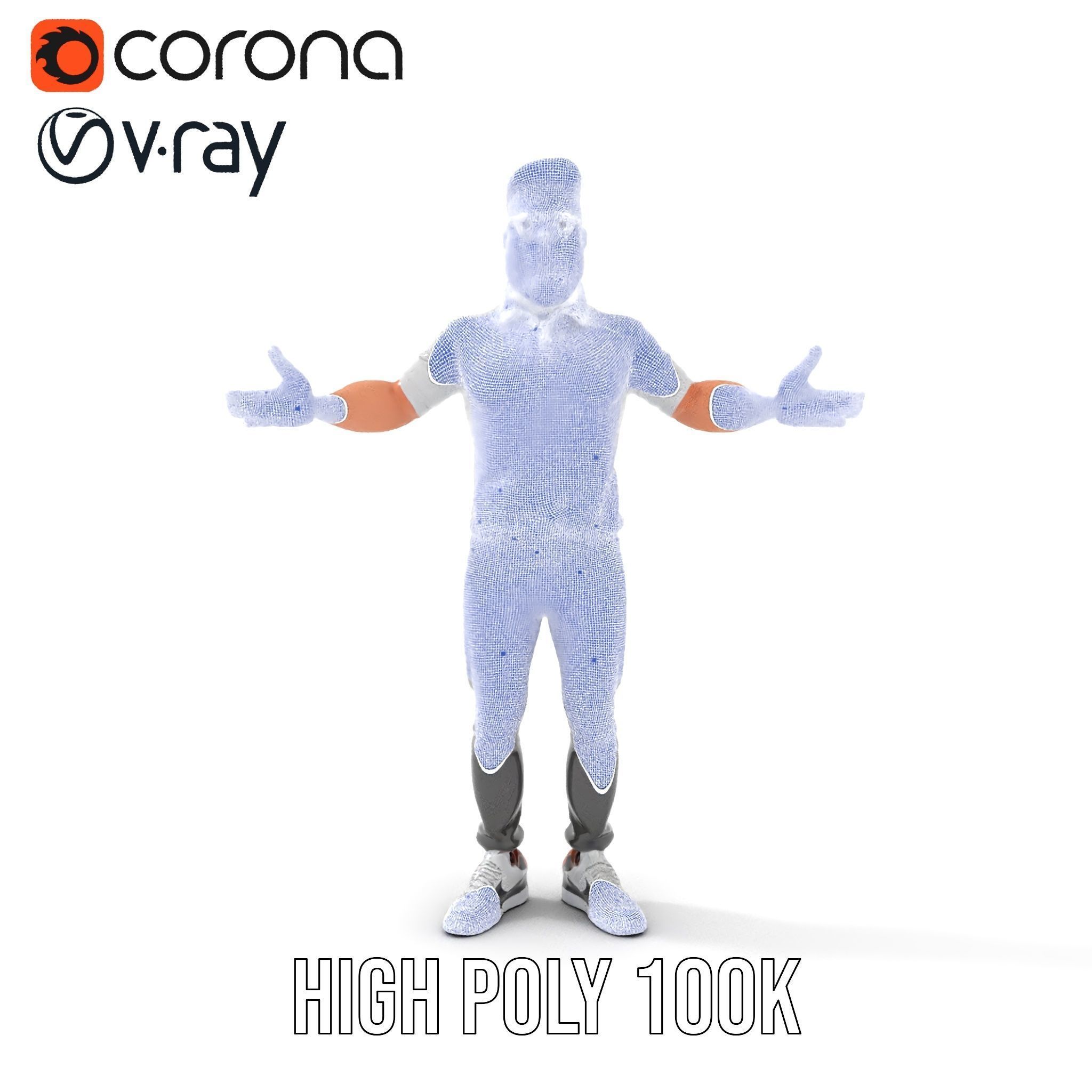 Bearded Modern Casual Male Character  Rigged and Animated Low-poly 3D model_33