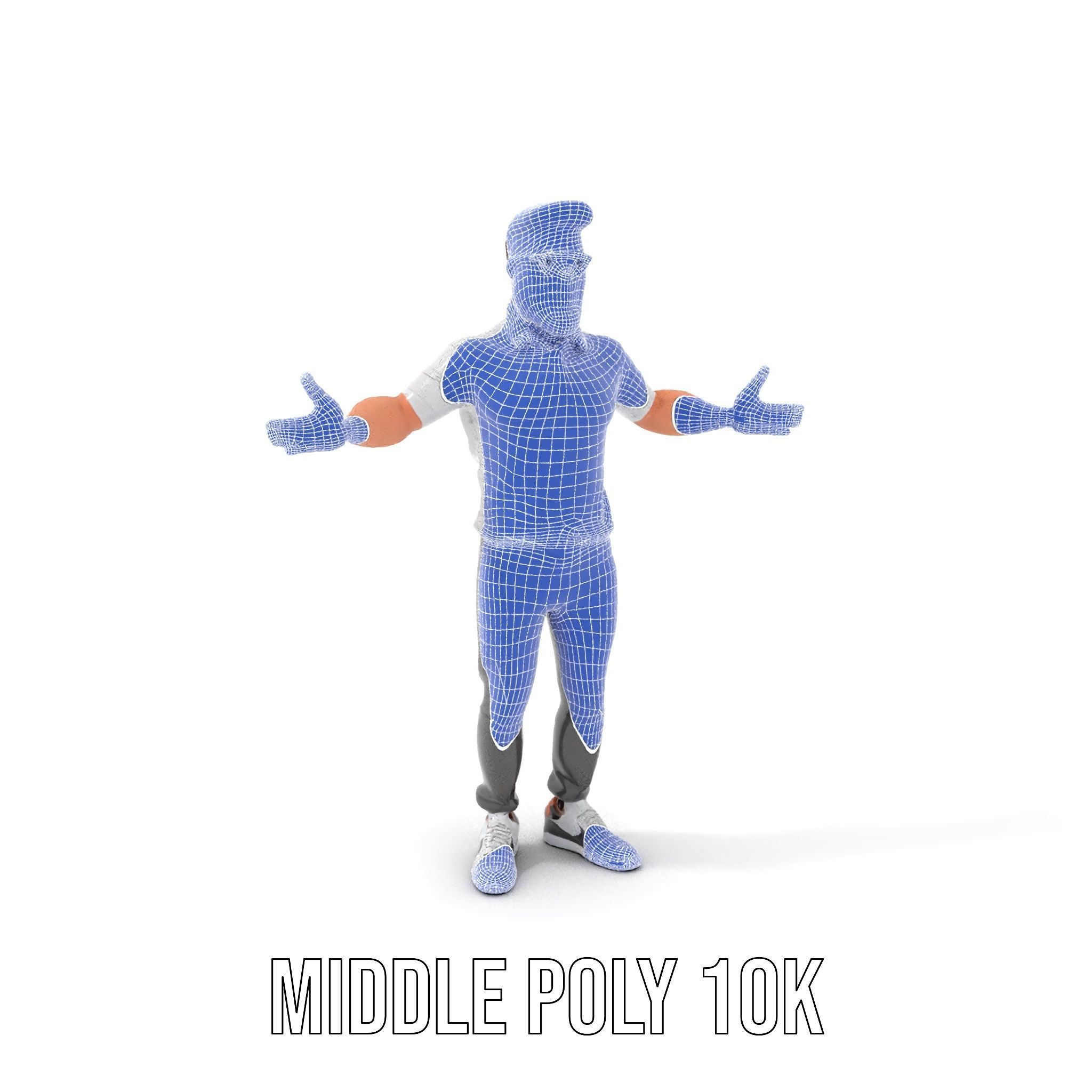 Bearded Modern Casual Male Character  Rigged and Animated Low-poly 3D model_10