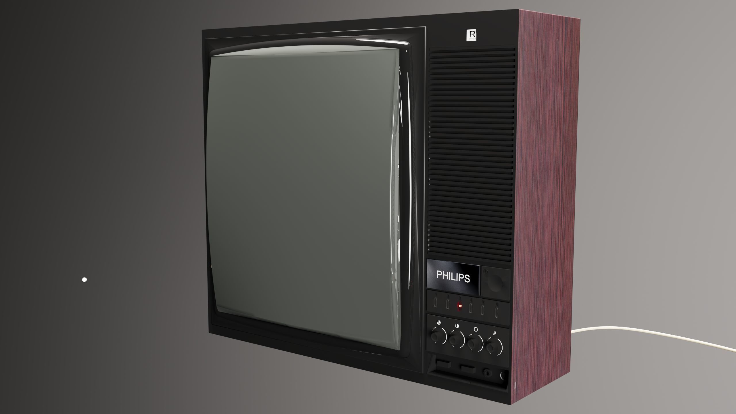 Vintage CRT TV Philips Retro Television 3D Model 3D model_5