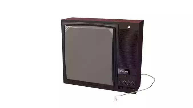 Vintage CRT TV Philips Retro Television 3D Model