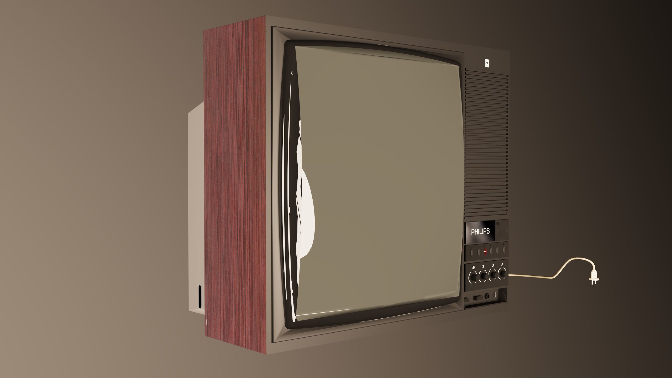 Vintage CRT TV Philips Retro Television 3D Model 3D model_4