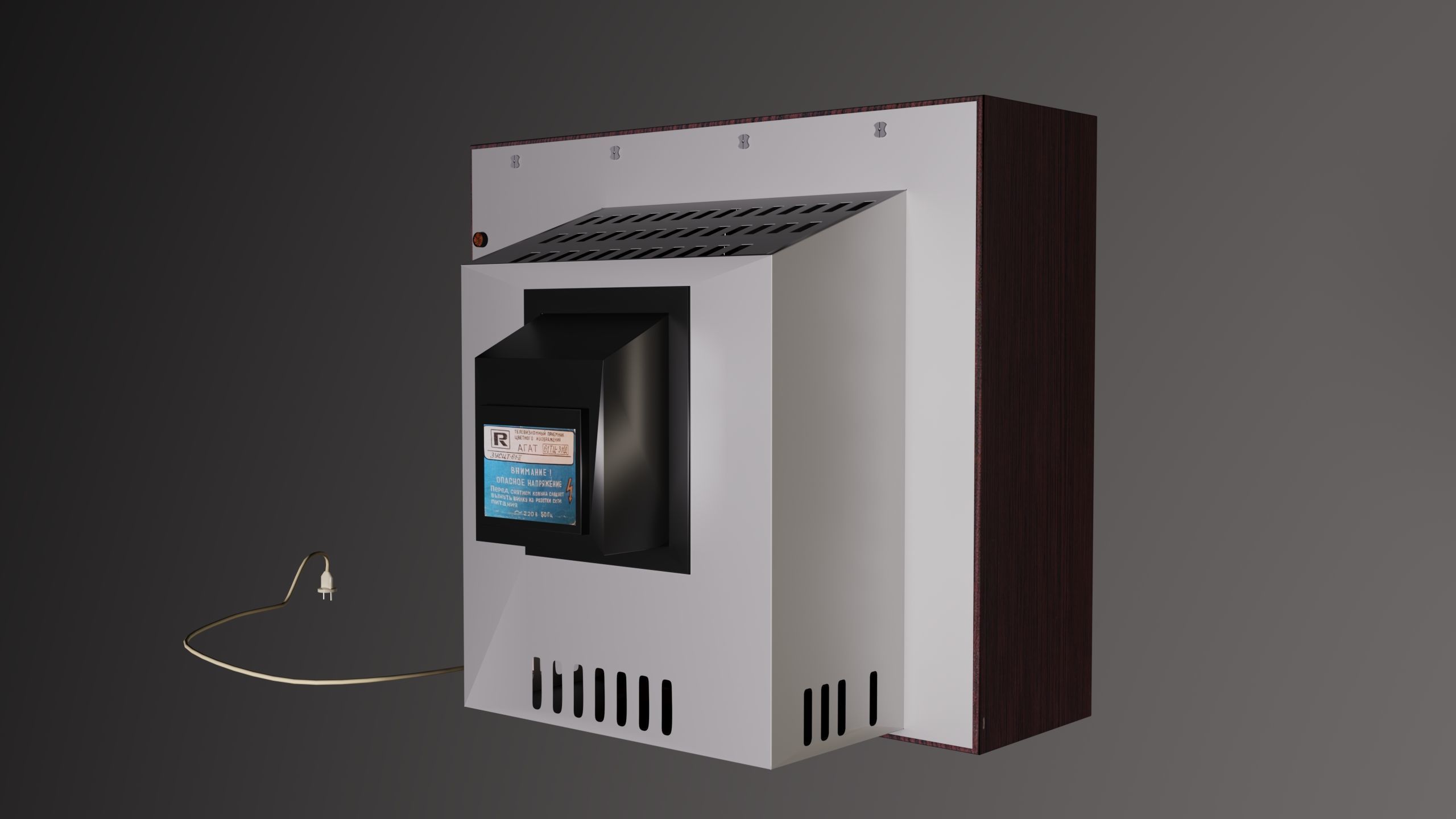 Vintage CRT TV Philips Retro Television 3D Model 3D model_7