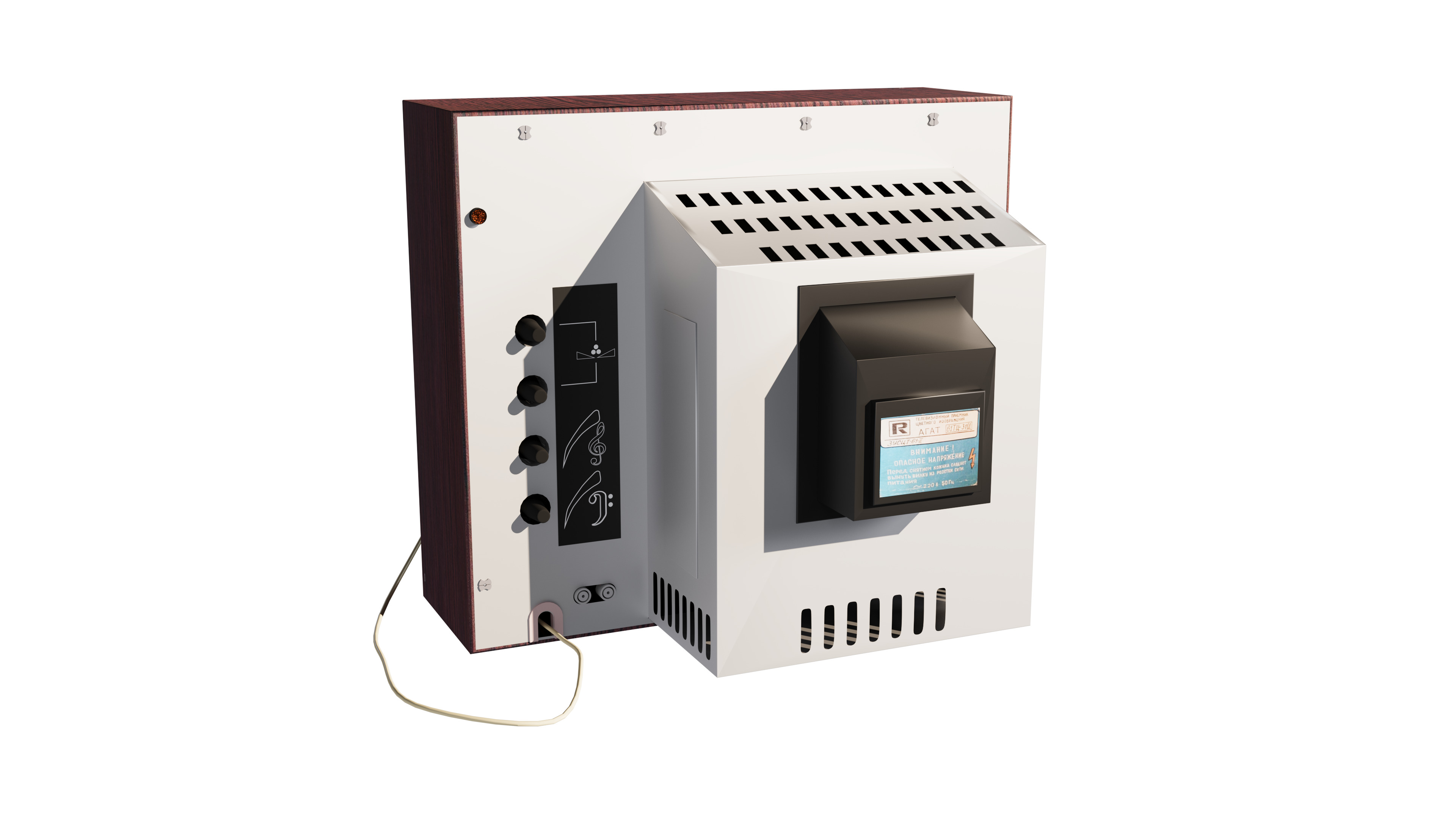 Vintage CRT TV Philips Retro Television 3D Model 3D model_2