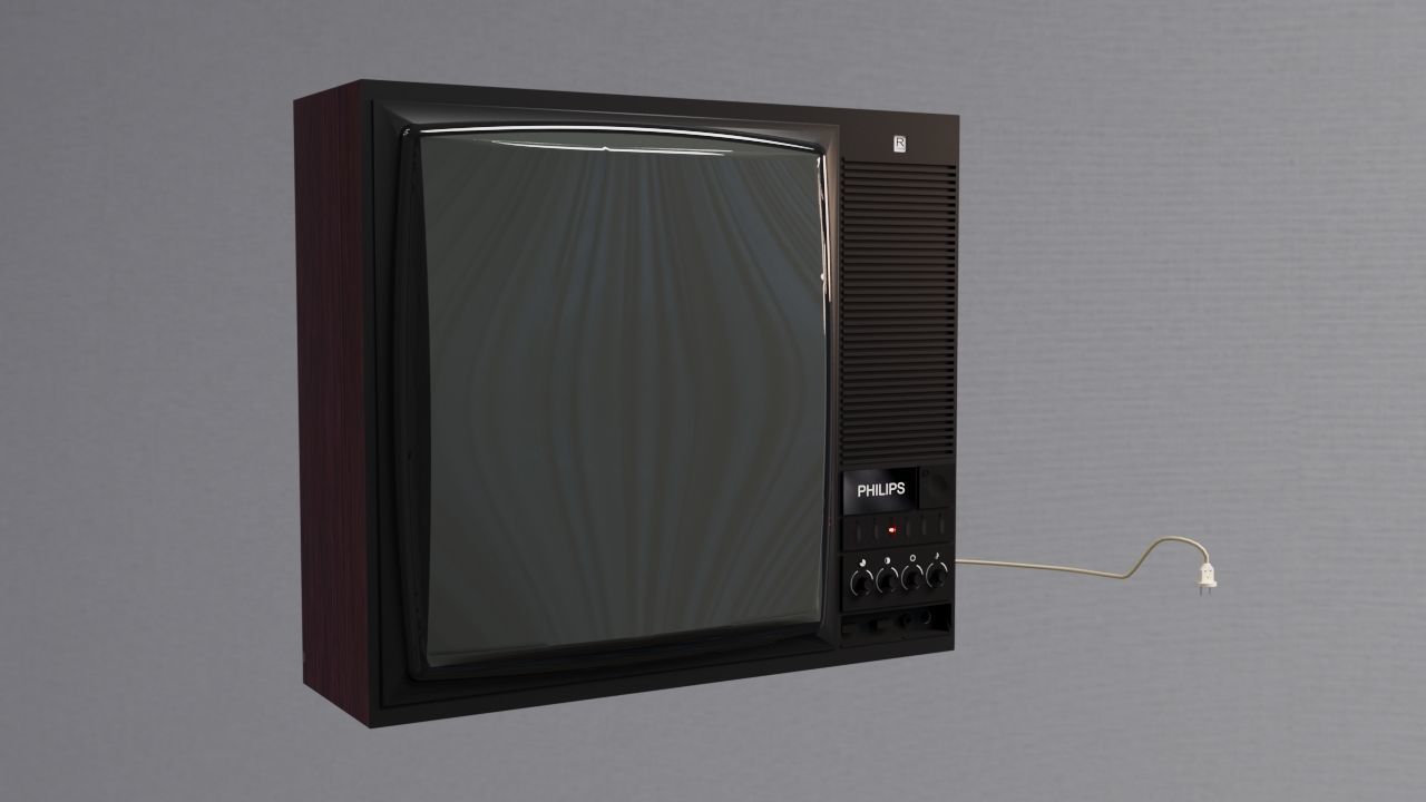 Vintage CRT TV Philips Retro Television 3D Model 3D model_1