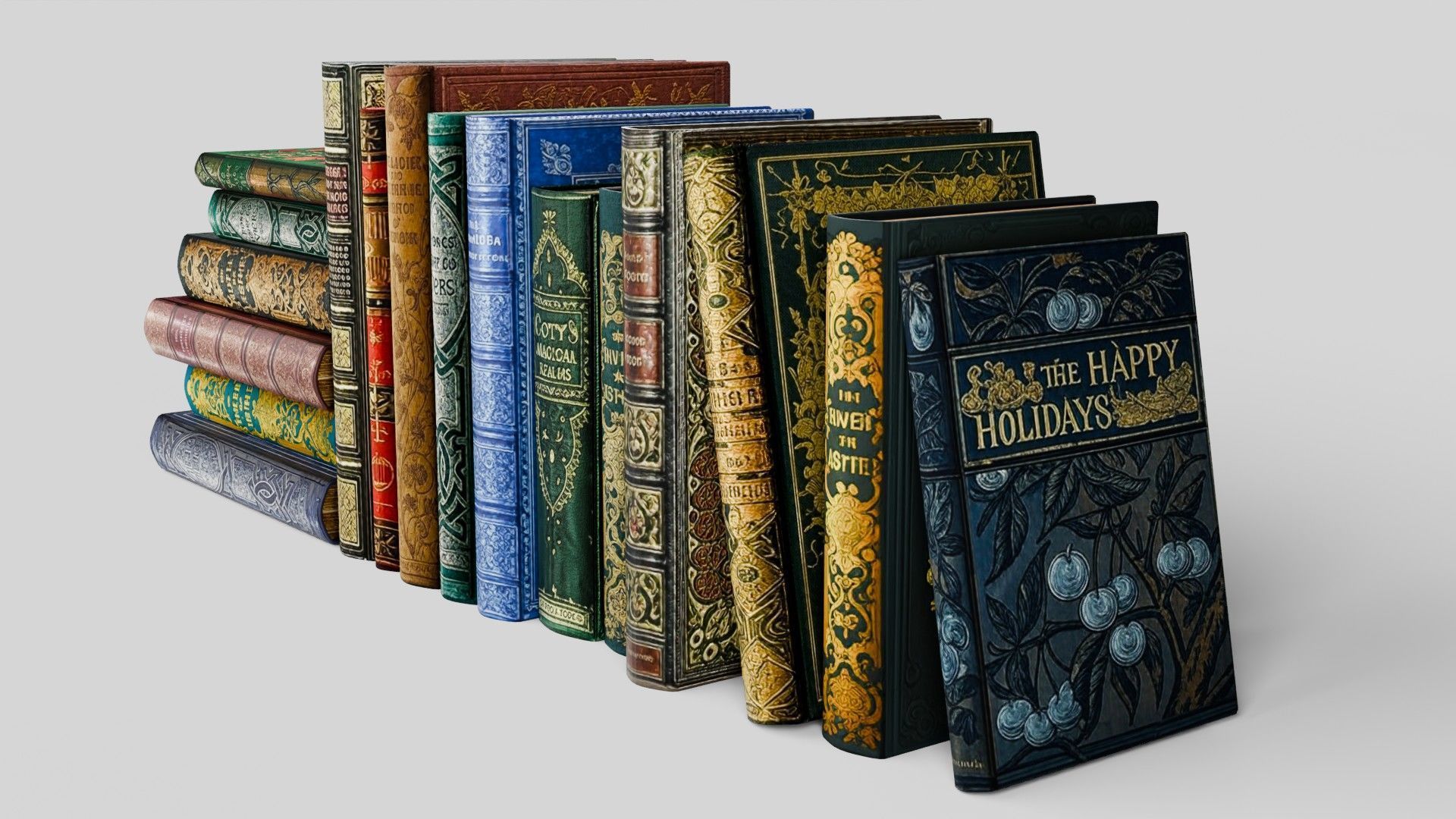 Old books for decoration Vol01 Low-poly 3D model_5
