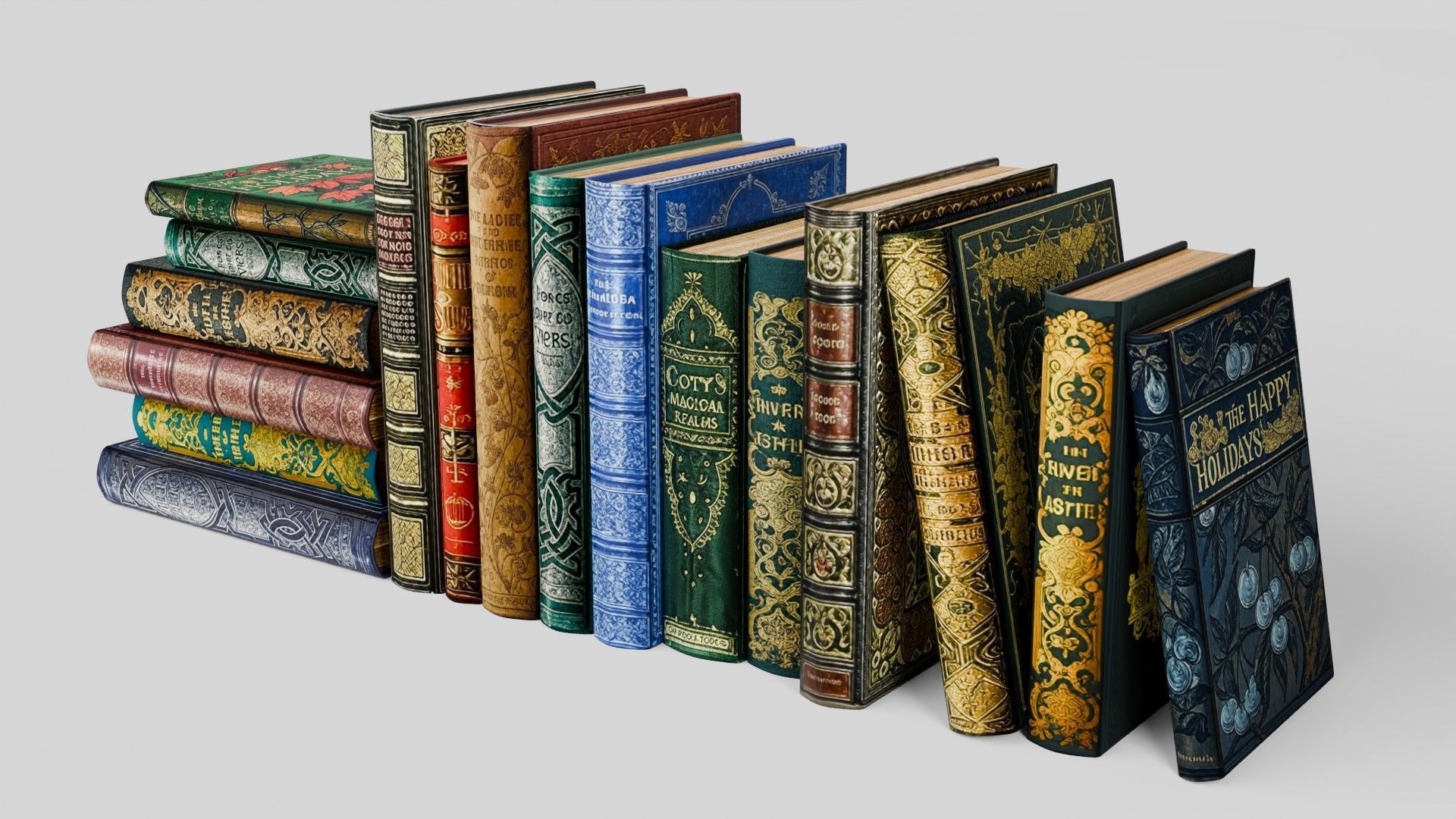 Old books for decoration Vol01 Low-poly 3D model_4
