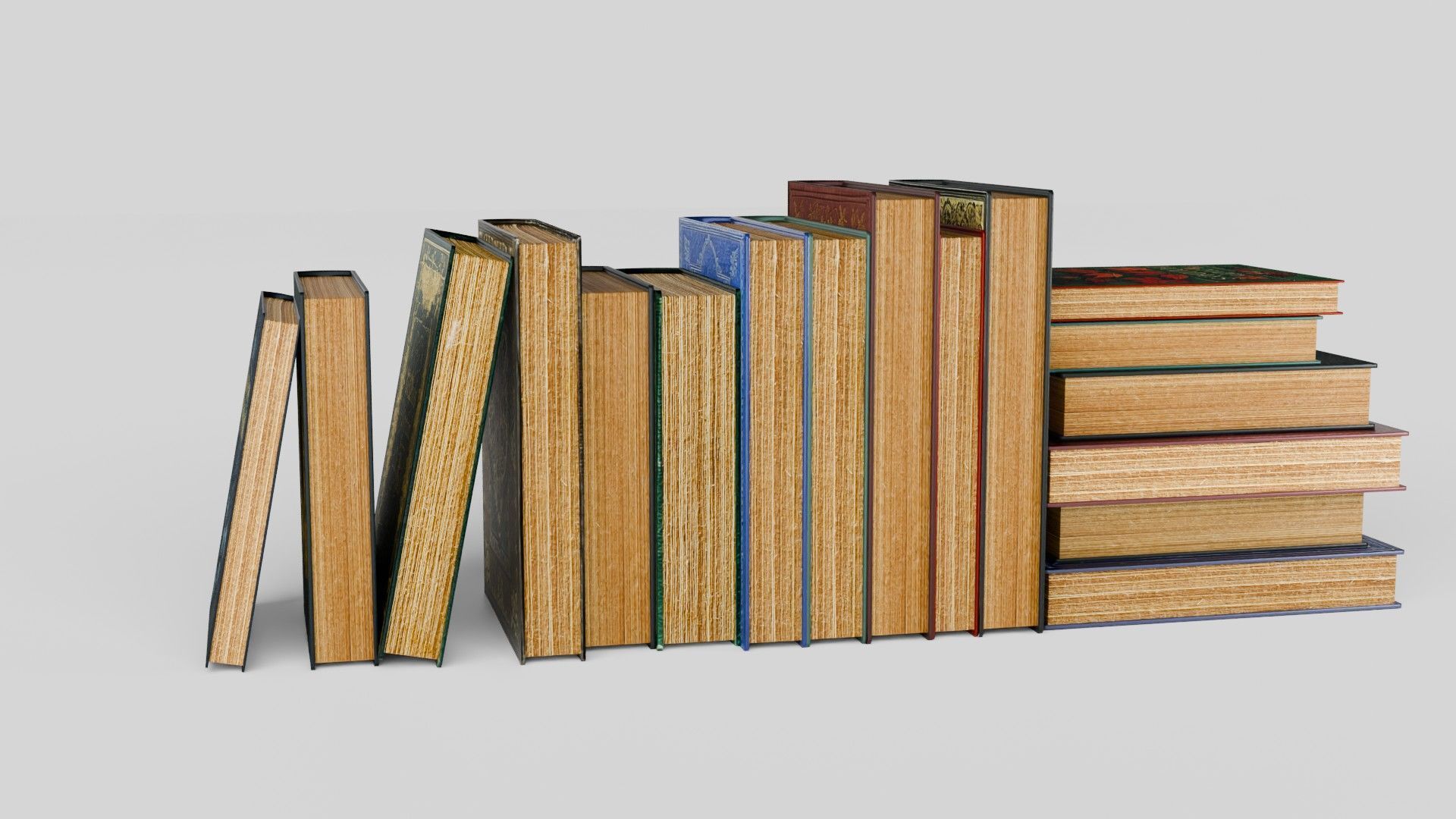 Old books for decoration Vol01 Low-poly 3D model_7
