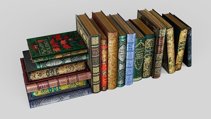 Old books for decoration Vol01 Low-poly 3D model
