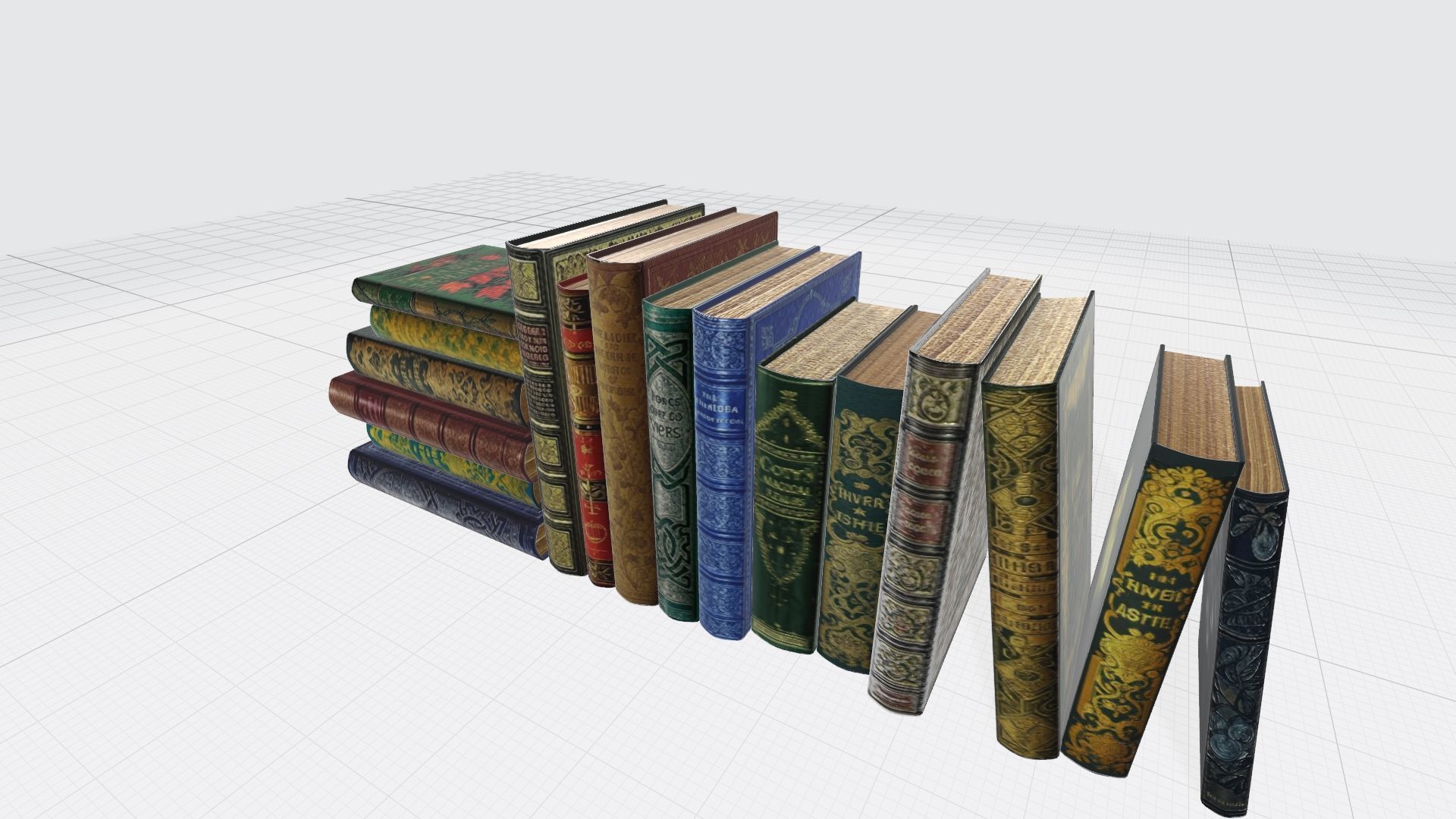 Old books for decoration Vol01 Low-poly 3D model_13