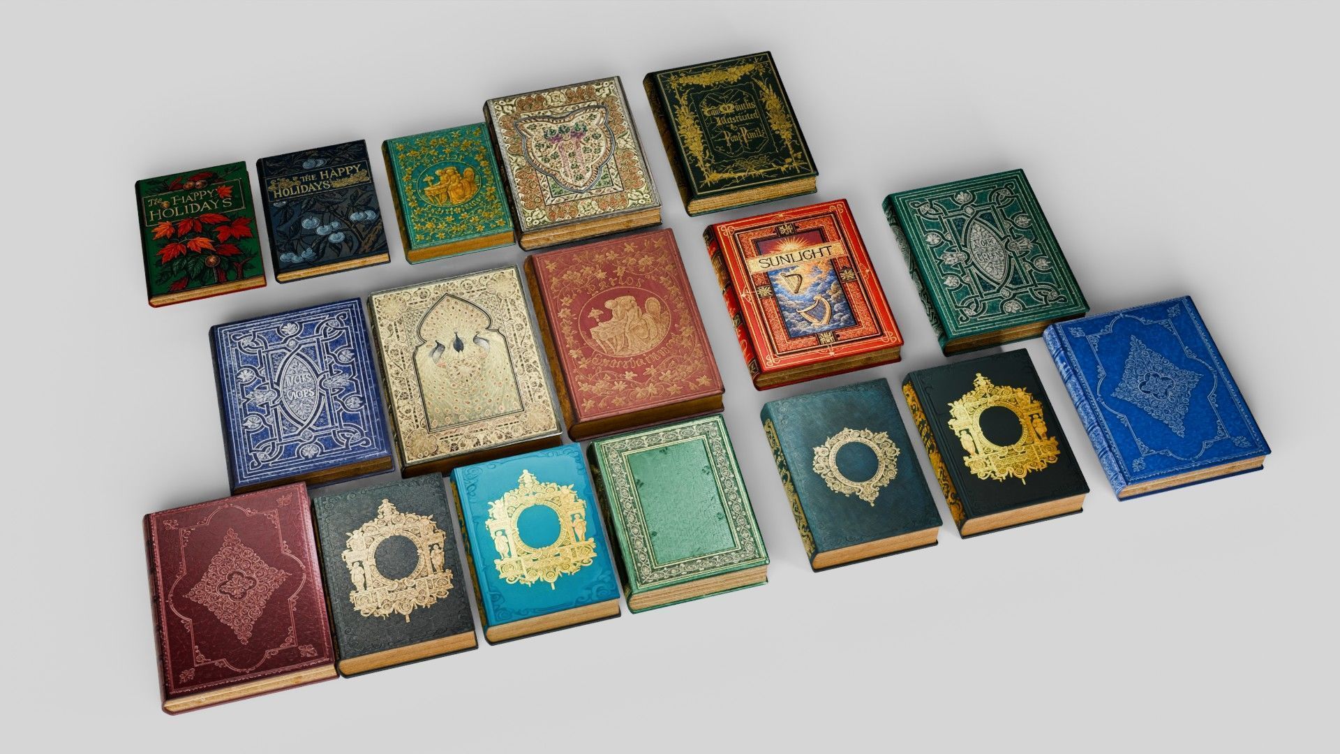 Old books for decoration Vol01 Low-poly 3D model_8
